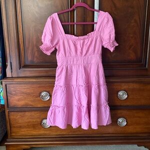 Adorable pink summer dress.